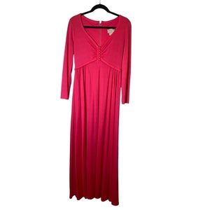70s Hot Pink Pat Richards Maxi Dress